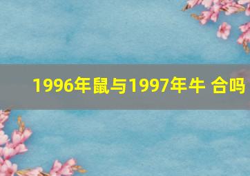 1996年鼠与1997年牛 合吗